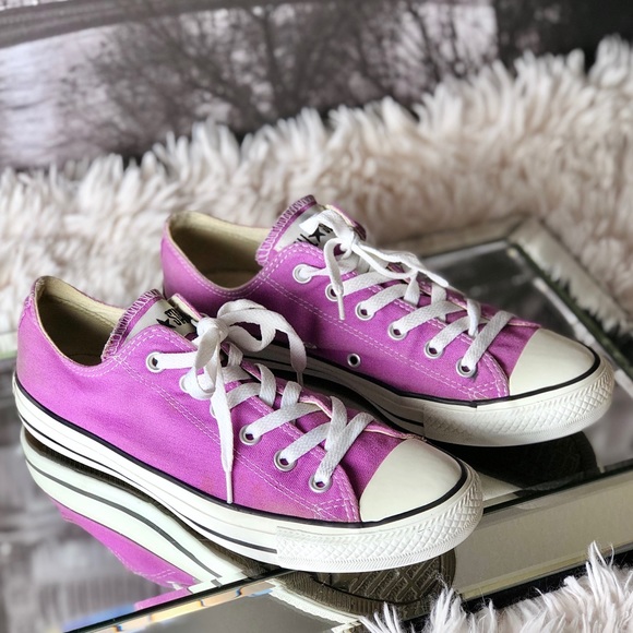 purple low top converse womens